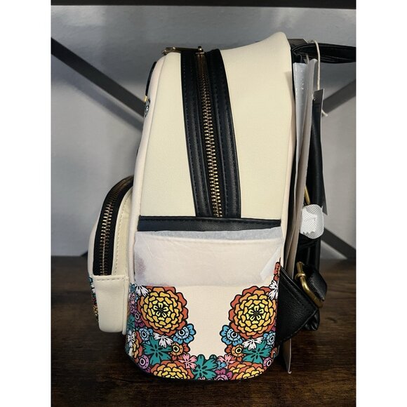Disney Parks Pixar Coco Miguel Day Of The Dead Flowers Backpack Loungefly New - Picture 2 of 5